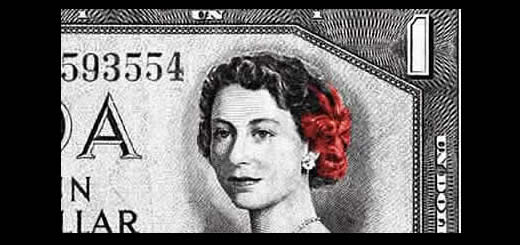 devils head canadian one dollar bill